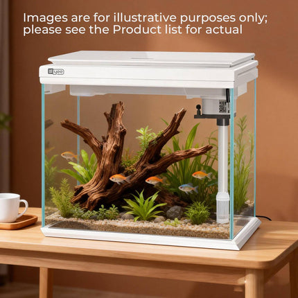 Ultra White Glass Smart Fish Tank Integrated Filter LED Temperature Display