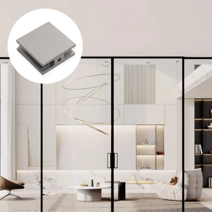 Shower Glass Clip Single Hole Square Bracket Partition Bathroom Accessories