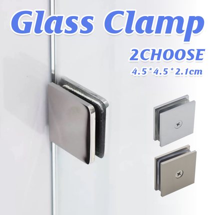 Shower Glass Clip Single Hole Square Bracket Partition Bathroom Accessories