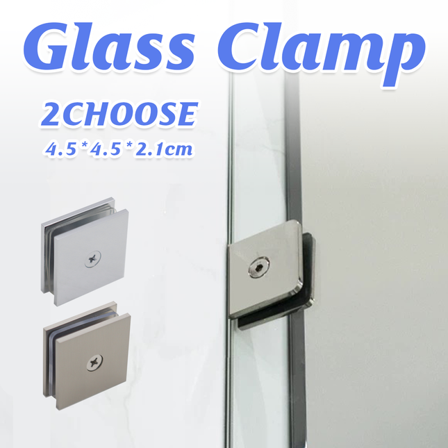 Shower Glass Clip Single Hole Square Bracket Partition Bathroom Accessories
