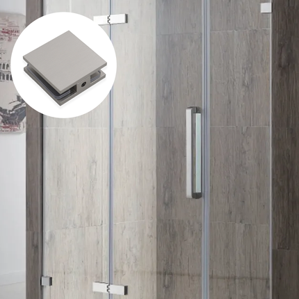 Shower Glass Clip Single Hole Square Bracket Partition Bathroom Accessories