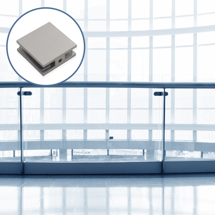 Shower Glass Clip Single Hole Square Bracket Partition Bathroom Accessories