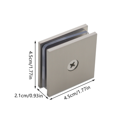 Shower Glass Clip Single Hole Square Bracket Partition Bathroom Accessories