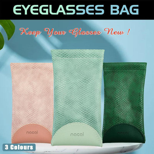 Mouth Snapped Sunglasses Eyeglass Glasses Case Soft Pouch Bag Pocket Spectacle - Aimall