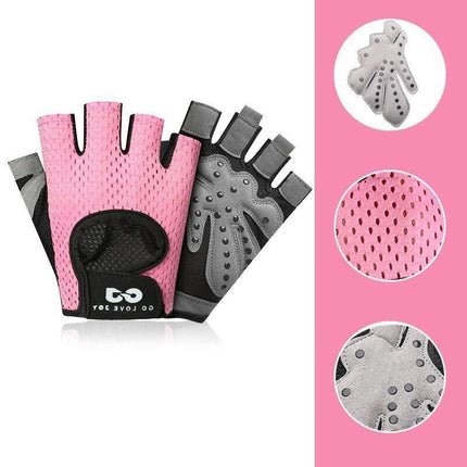 L Size Women Fitness Gym Training Gloves Half Finger Gel Weight Lifting Workout Gloves