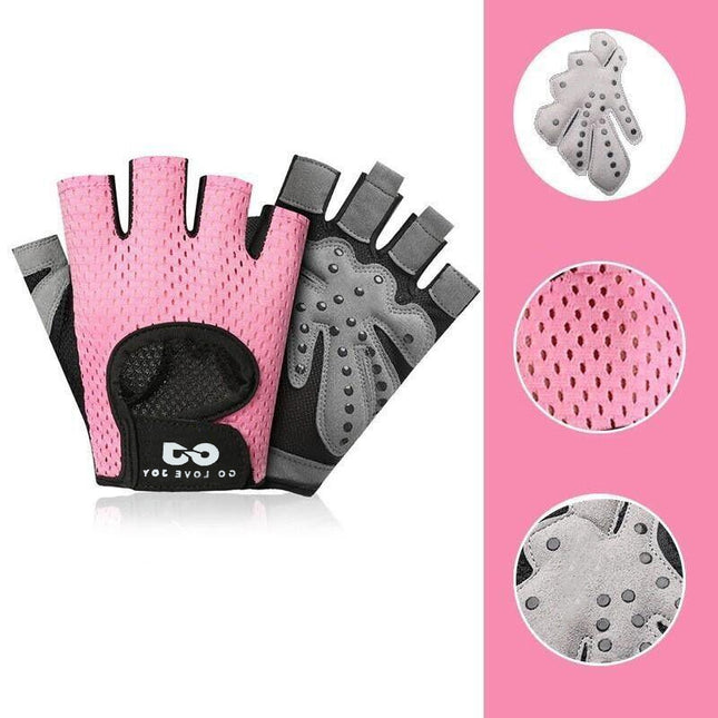 L Size Women Fitness Gym Training Gloves Half Finger Gel Weight Lifting Workout Gloves