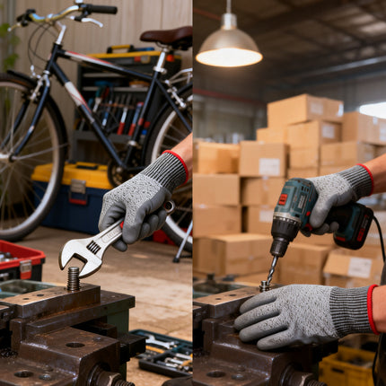 5 Pairs Cut Resistant Gloves PU Coated Safety Hand Protection for Kitchen Work