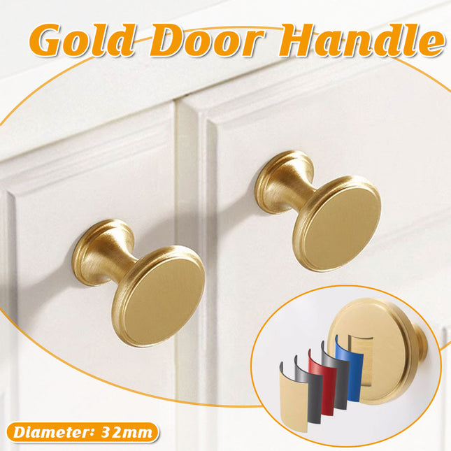 Wardrobe Drawer Handle Gold Copper Round Pull Single Hole Modern Cabinet Knob