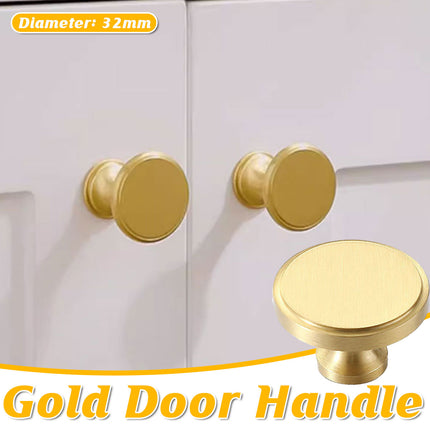 Wardrobe Drawer Handle Gold Copper Round Pull Single Hole Modern Cabinet Knob