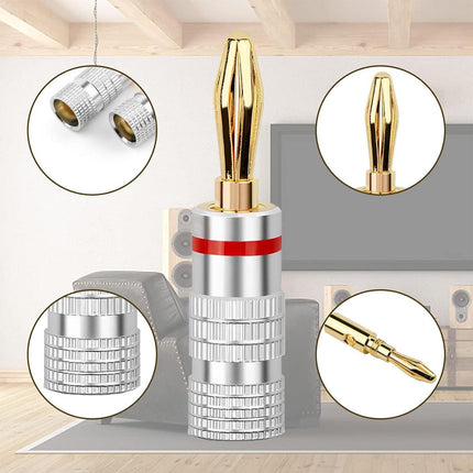 20X 24KGold Plated Speaker Cable Wire Connector Banana Plugs For Nakamichi Audio