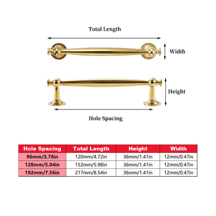 French Wardrobe Handles 3 Sizes Light Luxury Drawer Pulls for Cabinet Door Use