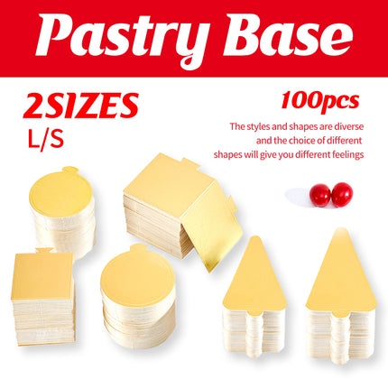 100pcs Mousse Cake Base Baking Paper Board Round Square Dessert Pad for Pastry