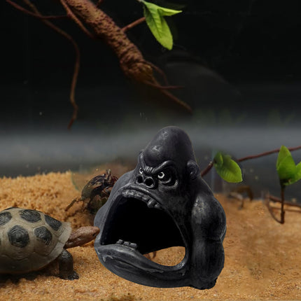 Gorilla Shelter Cave Aquarium Decor Fish Tank Landscape Ornament Shrimp Hiding