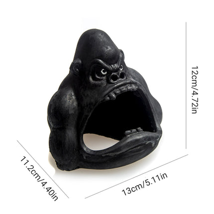 Gorilla Shelter Cave Aquarium Decor Fish Tank Landscape Ornament Shrimp Hiding