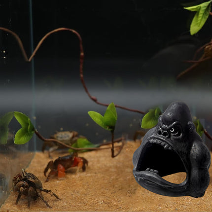 Gorilla Shelter Cave Aquarium Decor Fish Tank Landscape Ornament Shrimp Hiding