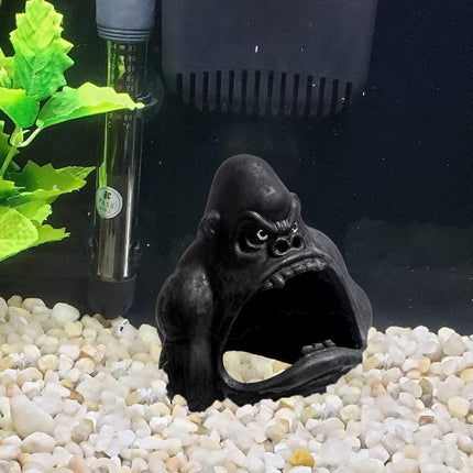 Gorilla Shelter Cave Aquarium Decor Fish Tank Landscape Ornament Shrimp Hiding