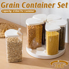6Pcs Rotating Pantry Storage Jars Set Kitchen Organiser Dry Goods Container 650ml