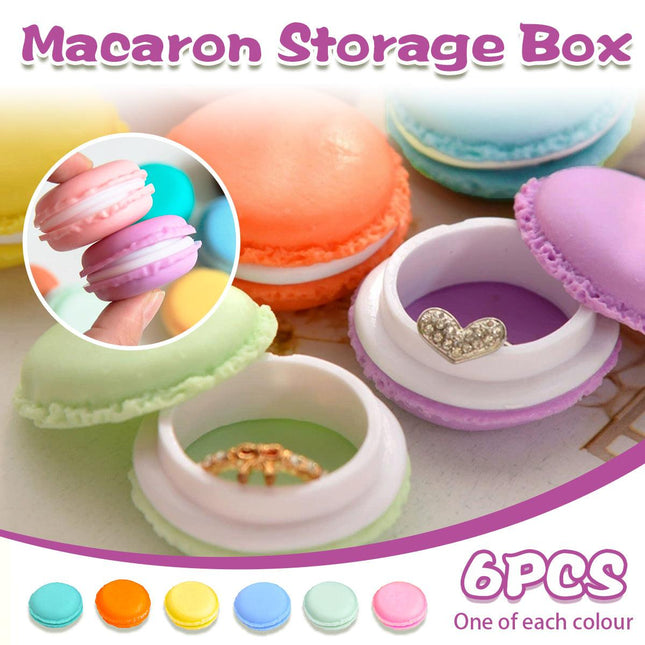 6PCS Macaron Jewelry Box Mini Storage Case Small Multi Functional Organizer