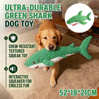 Green Shark Squeaker Dog Toy Chew Resistant 52cm