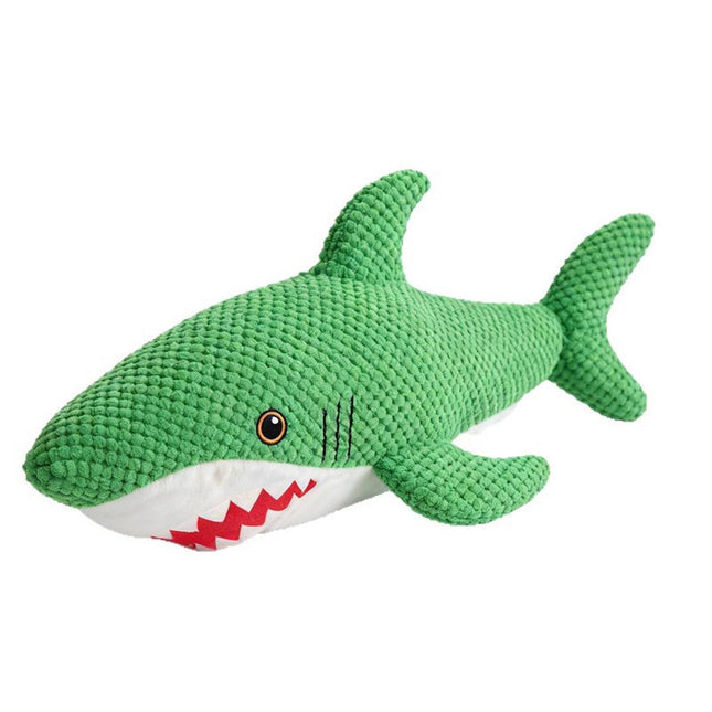 Green Shark Squeaker Dog Toy Chew Resistant 52cm