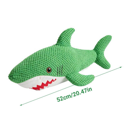 Green Shark Squeaker Dog Toy Chew Resistant 52cm