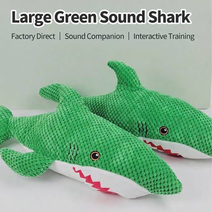 Green Shark Squeaker Dog Toy Chew Resistant 52cm