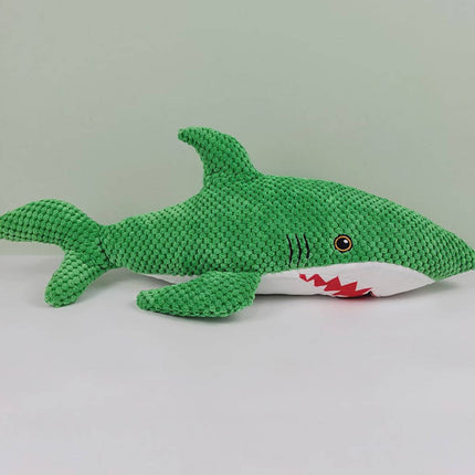 Green Shark Squeaker Dog Toy Chew Resistant 52cm