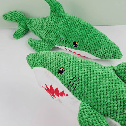 Green Shark Squeaker Dog Toy Chew Resistant 52cm