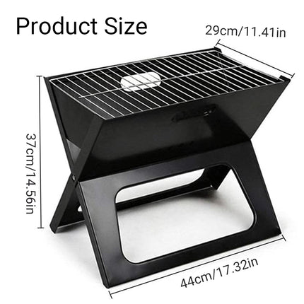 Grillz BBQ Grill Charcoal Smoker Outdoor Portable Camping Folding Steel Barbecue