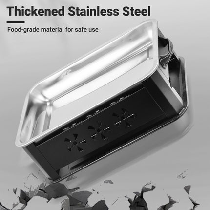 Stainless Steel Fish Grill Barbecue Pan with Dual Fuel Heating Trays