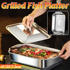 Grilled Fish Plate Crayfish Plate Tray Barbecue Plate for Camping Backyard BBQ