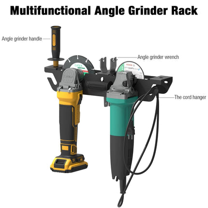 Wall Mounted Grinder Storage Rack Heavy Duty Garage Wall Organizer Space Saving