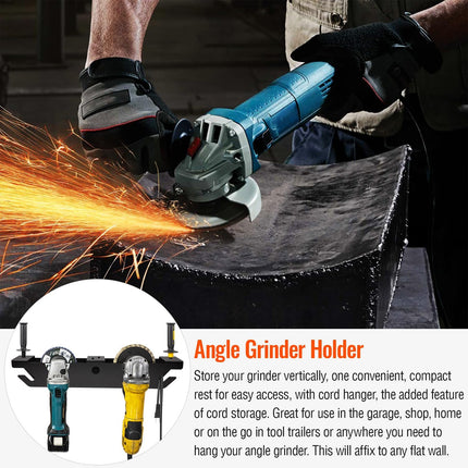 Wall Mounted Grinder Storage Rack Heavy Duty Garage Wall Organizer Space Saving