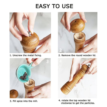 Wooden Pepper Grinder Pepper Mill Set Manual Home Salt Pepper Powder Bottle ﻿
