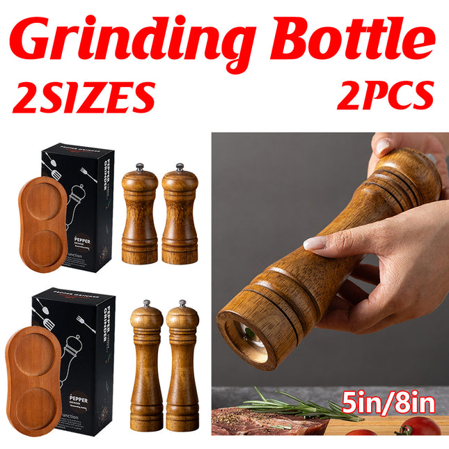 Wooden Pepper Grinder Pepper Mill Set Manual Home Salt Pepper Powder Bottle ﻿