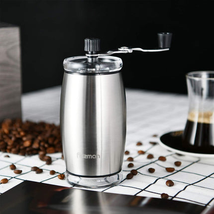 Manual Coffee Grinder Stainless Steel Hand Crank Bean Mill Portable Espresso Maker