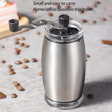Manual Coffee Grinder Stainless Steel Hand Crank Bean Mill Portable Espresso Maker