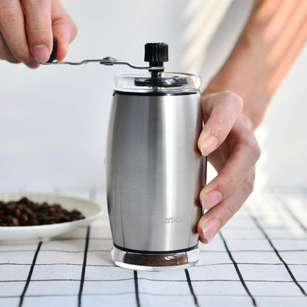 Manual Coffee Grinder Stainless Steel Hand Crank Bean Mill Portable Espresso Maker