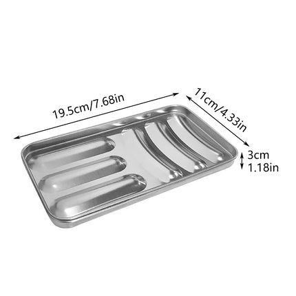 Sausage Mould 6 Cavity Stainless Steel Tray Hot Dog Meat Shaping 19.5 x 11 x 3cm