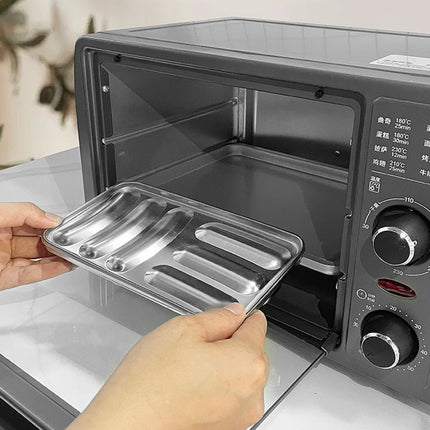 Sausage Mould 6 Cavity Stainless Steel Tray Hot Dog Meat Shaping 19.5 x 11 x 3cm