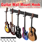 5 Hangers Guitar Wall Stand with Adjustable Aluminium Alloy Rail Black