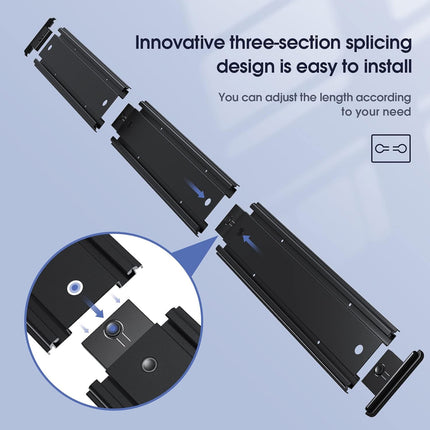 5 Hangers Guitar Wall Stand with Adjustable Aluminium Alloy Rail Black