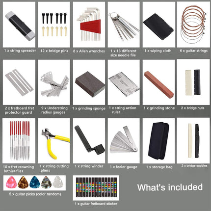 72 Piece of Set Guitar Repair Tool Kit For Guitar Maintenance Portable Practical