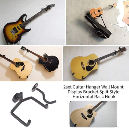 Wall Mounted Guitar Hanger Split Type for Guitar Studio Space Saving Secure Hold