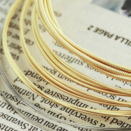 Acoustic Music Guitar Strings Steel Premium Light Universal 6 Pcs Sent Free Pick - Aimall
