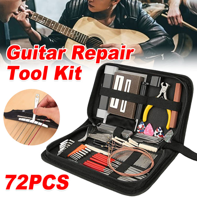 72 Piece of Set Guitar Repair Tool Kit For Guitar Maintenance Portable Practical