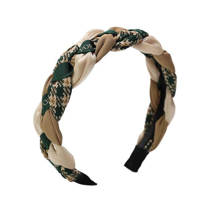 Women Retro Hair Hoop Fried Dough Twist Headband French College Style Hair Clip - Aimall