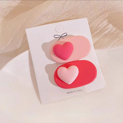 Cute Pink Hair Clips Set for Girls with Hearts Flowers and Bows Resin Hair Accessories