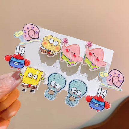 Acrylic Duckbill Hair Clip Korean Style Cute Bow Barrette Pin Set