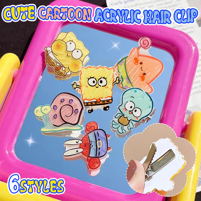 Acrylic Duckbill Hair Clip Korean Style Cute Bow Barrette Pin Set